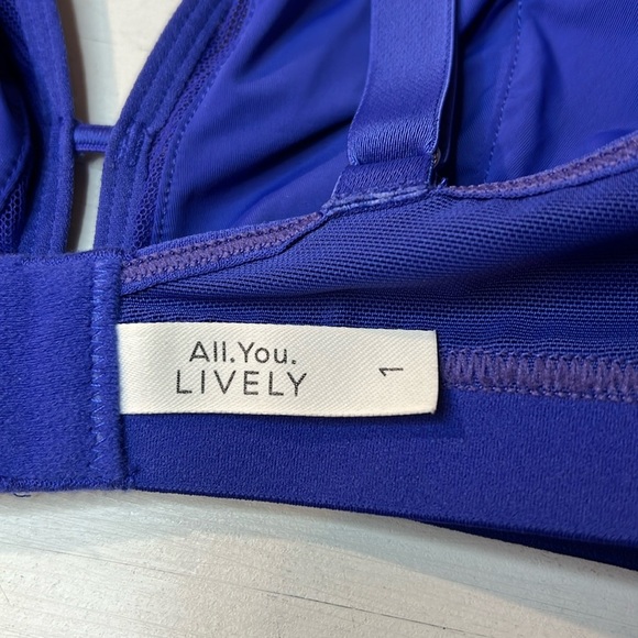 All You Lively Mesh Trim Bralette, Wireless, Color Clamatis Blue, 34D/DD - Picture 6 of 10
